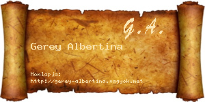 Gerey Albertina névjegykártya